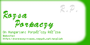 rozsa porpaczy business card